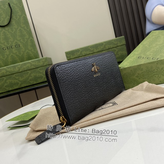 Gucci專櫃古馳最新款飾GG細節拉鏈錢包男士長夾錢包 jh2247型號：523667